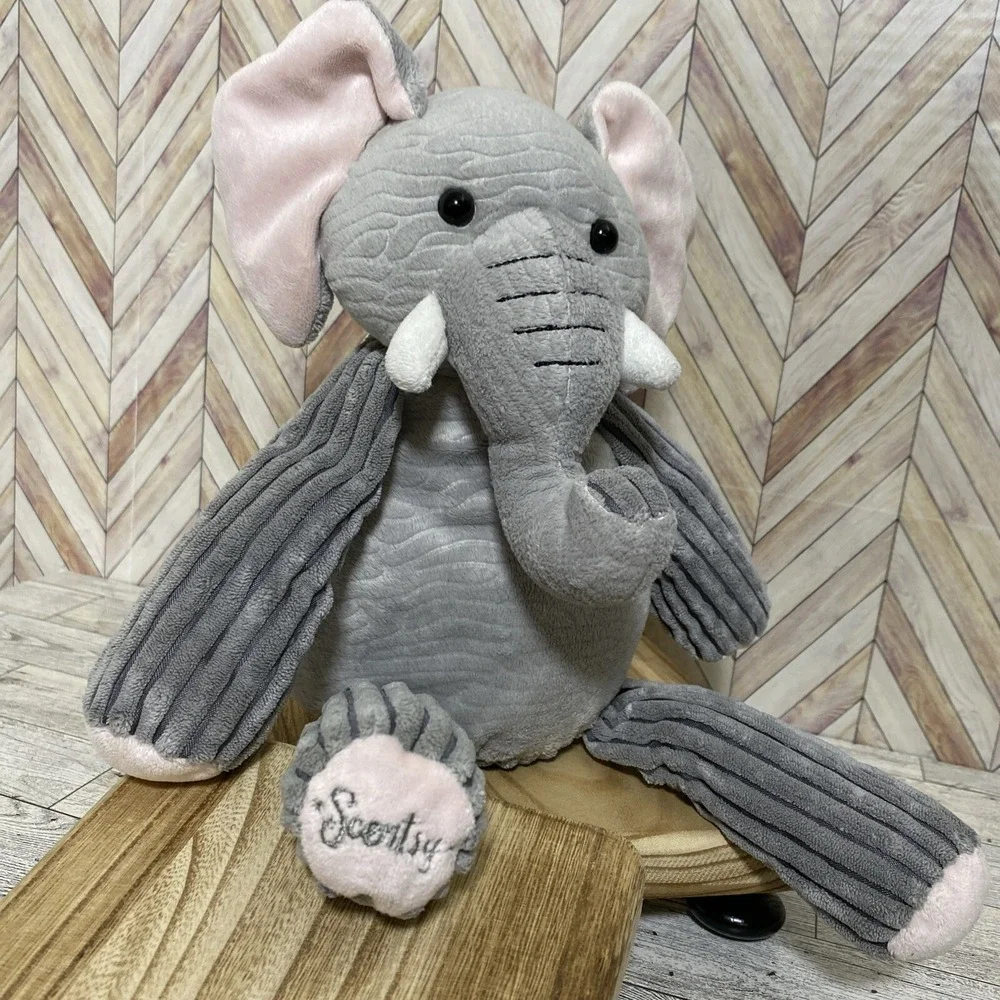 Scentsy Buddy‎ 2010 Ollie Elephant Plush Gray Pink Plush Animal 16